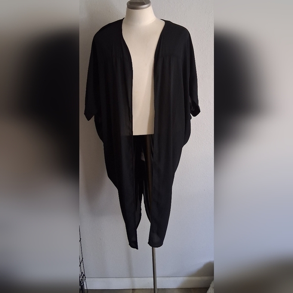 New Seven7 Black Open-Front Women's Tunic - Picture 1 of 4